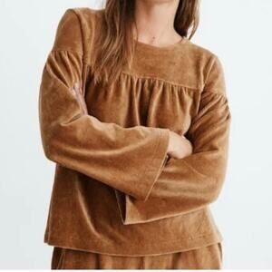 Madewell Texture & Thread Corduroy Swing Top Size Medium Mustard Gold